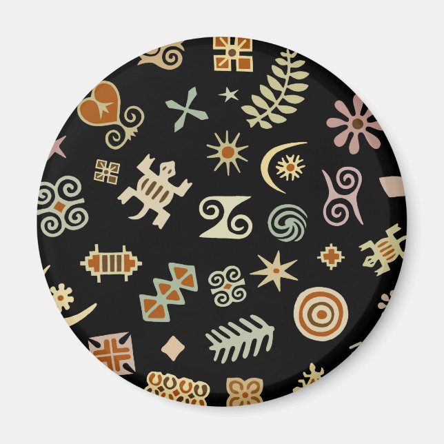 Afrikanska Adinkra-symboler Magnet (Framsidan)