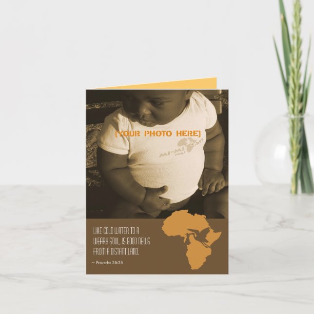 Afrikanska adoptionstillstånd - annonskort meddelande (Framsida)