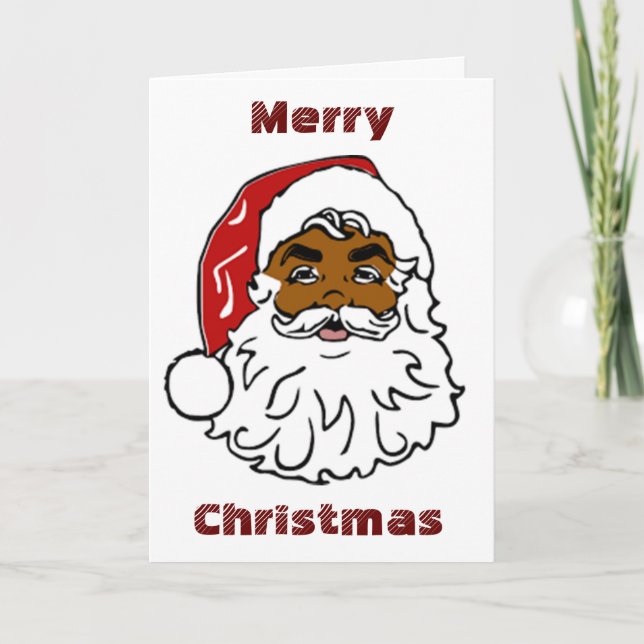 AFRIKANSKA AMERIKANN JULTOMTEN ÖNSKEMÅL HELGKORT (Framsida)
