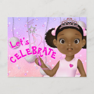 Afrikanska amerikanska Fairy Princess Ballerina Bi Vykort