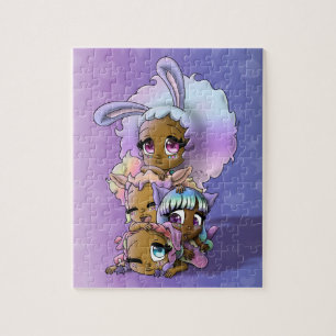 Afrikanska amerikanska flickor pussel