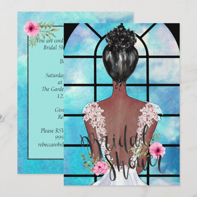 Afrikanska amerikanska Inbjudningskort för möhippa (Fram/baksida)