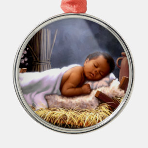 Afrikanska amerikanska julprydnader i Baby Julgransprydnad Metall