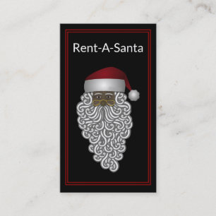 Afrikanska amerikanska Jultomten Rent a Santa Visitkort