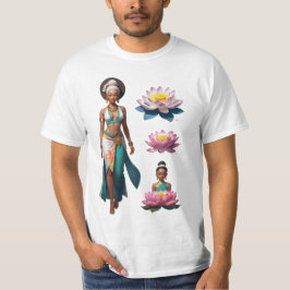 Afrikanska amerikanska kvinnor med Lotus Flowers T Shirt