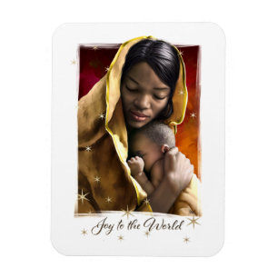 Afrikanska amerikanska Madonna-julgranarna Magnet