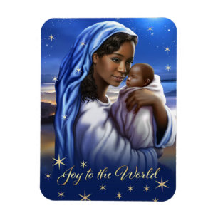 Afrikanska amerikanska Madonna-julgranarna Magnet