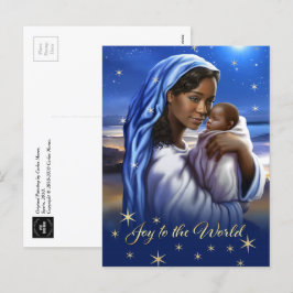 Afrikanska amerikanska Madonna-julvykort Helg Vykort