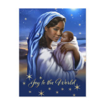 Afrikanska amerikanska Madonna-julvykort