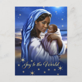Afrikanska amerikanska Madonna-julvykort Helg Vykort