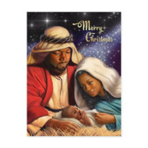 Afrikanska amerikanska Nativiteter Art julvykort