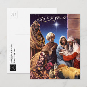 Afrikanska amerikanska Nativiteter Art julvykort Helg Vykort
