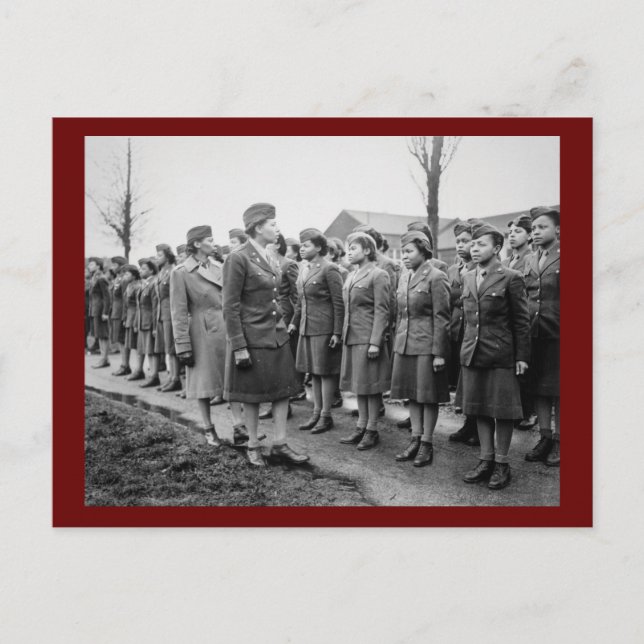 Afrikanska amerikanska Office Inspection Troops Vykort (Framsida)