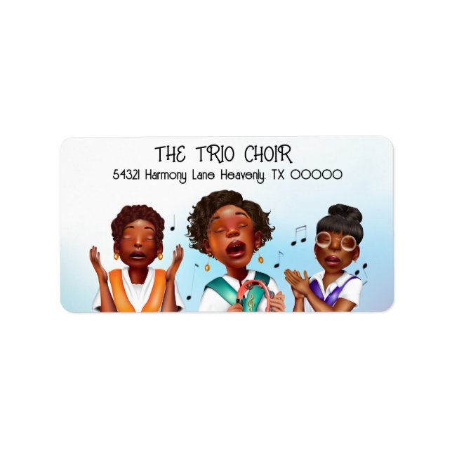 Afrikanska amerikanska sångare adressetikett (Framsidan)