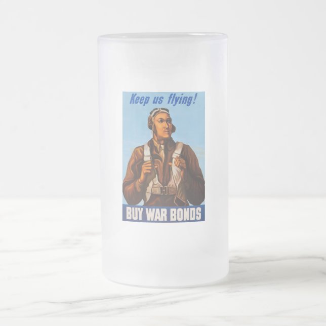 Afrikanska Aviators Fighter Piloter of WW2 Frostat Ölglas (Center)