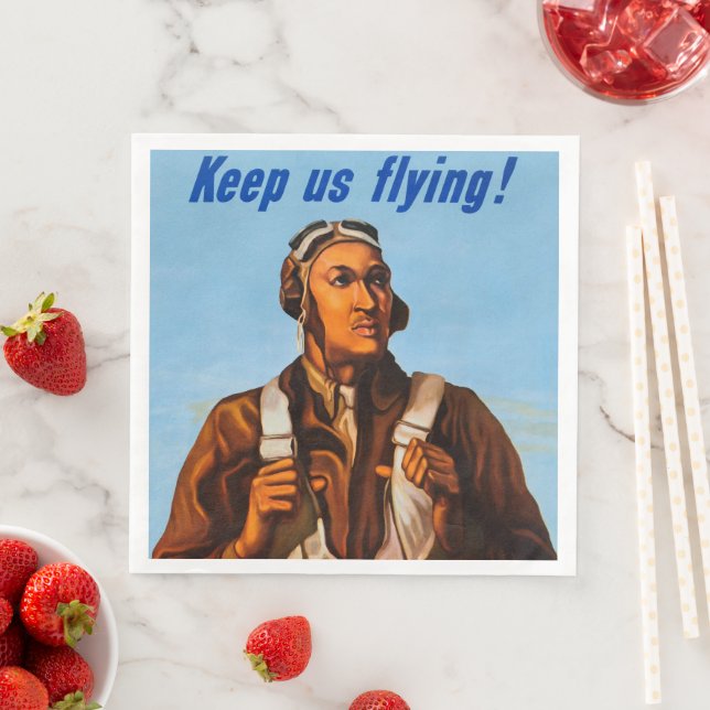 Afrikanska Aviators Fighter Piloter of WW2 Pappersservett (Insitu)