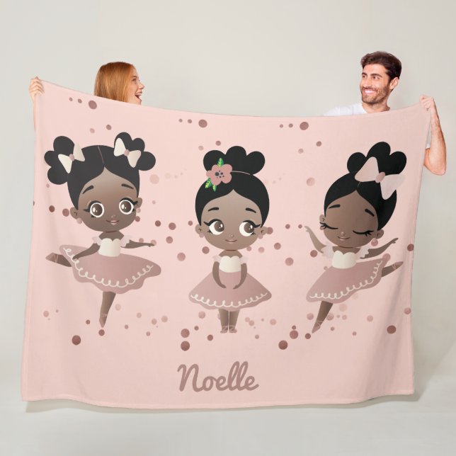 Afrikanska Ballerina Princesses, Rosa Fleecefilt (På plats)