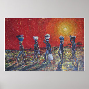 Afrikanska barn i Sol Poster