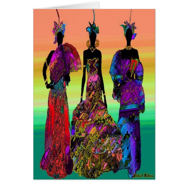 Afrikanska Bröllop Hälsningskort (Framsidan)