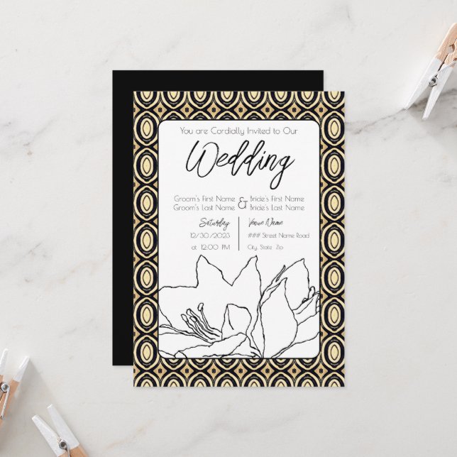 Afrikanska Bröllop Inbjudningar (Fram/Back In Situ)