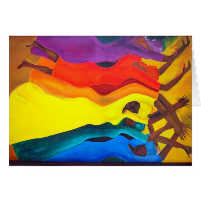 afrikanska dansare hälsningskort (Framsidan Horizontal)