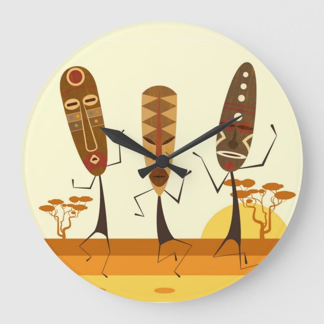 Afrikanska dansare stor klocka (Framsida)