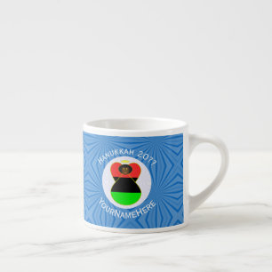Afrikanska diasporan Ängla Hanukkah Flagga Personl Espressomugg