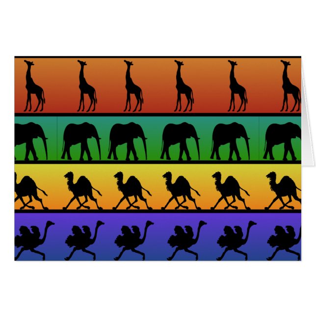 Afrikanska djur Mönster OBS Kort (Framsidan Horizontal)