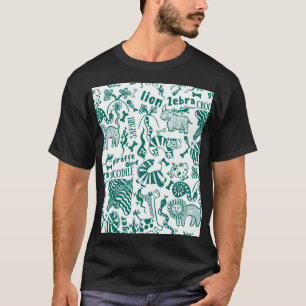 Afrikanska djur: Olika sömlösa mönster. T Shirt