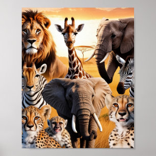 Afrikanska djur poster