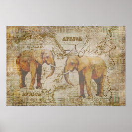 Afrikanska elefanter poster