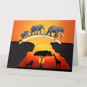 AFRIKANSKA ELEPHANT FAMILY KORT
