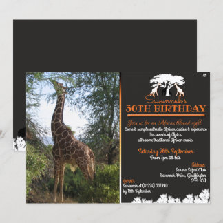 Afrikanska giraffpartaj invitationskort inbjudningar