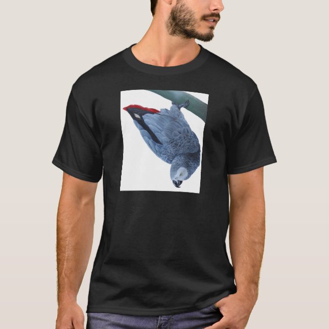 Afrikanska grå färgpapegojagåvor tee shirt (Framsida)