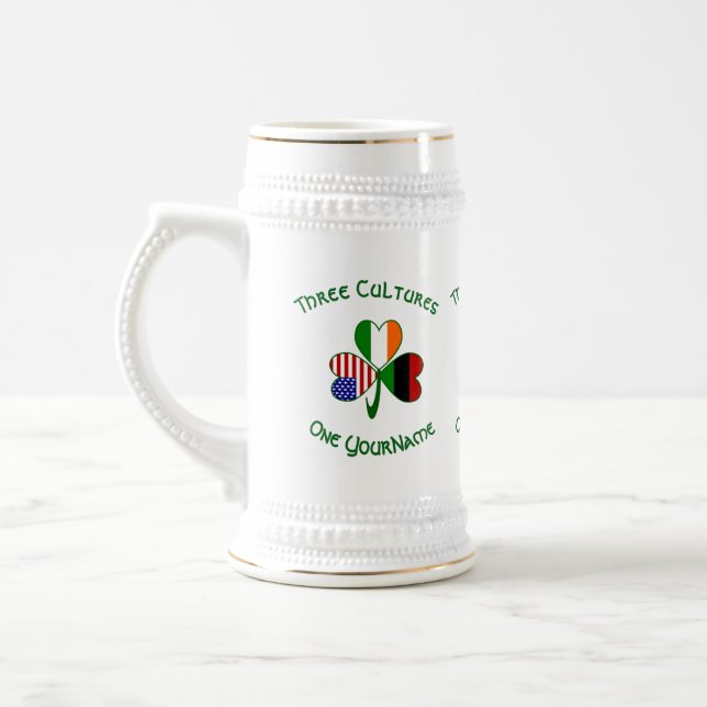 Afrikanska Irländska Amerikanska flaggor Shamrock  Sejdel (Vänster)