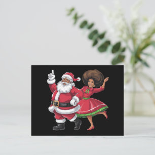 Afrikanska jultomten Claus Dancing American jul Helg Vykort