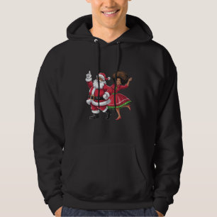 Afrikanska jultomten Claus Dancing American jul Hoodie