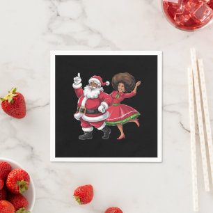 Afrikanska jultomten Claus Dancing American jul Pappersservett