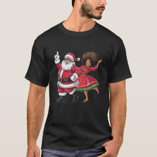 Afrikanska jultomten Claus Dancing American jul T Shirt