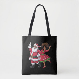Afrikanska jultomten Claus Dancing American jul Tygkasse