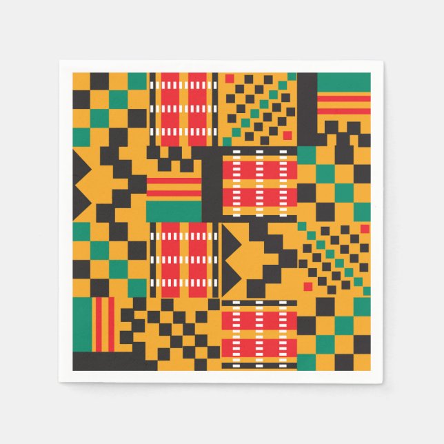 Afrikanska Kente Designer Servetter (Framsidan)