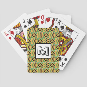 Afrikanska Kente Monogram Grönt Classic-spelkort Casinokort