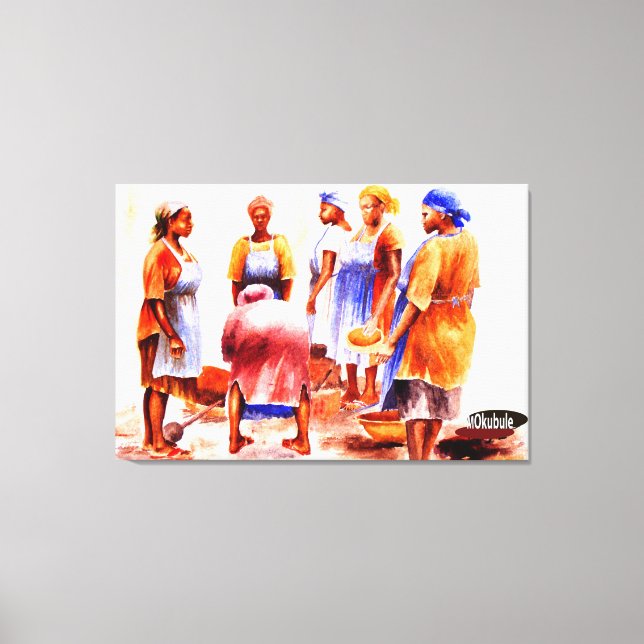 Afrikanska kvinnor av Mojisola A Gbadamosi Okubule Canvastryck (Framsida)