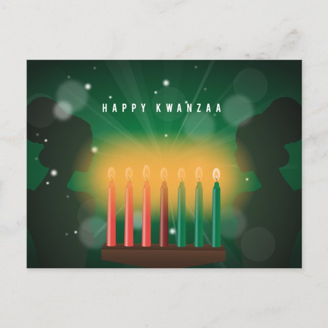 afrikanska kvinnor glädjer sig åt kwanzaa helg vykort (Framsida)