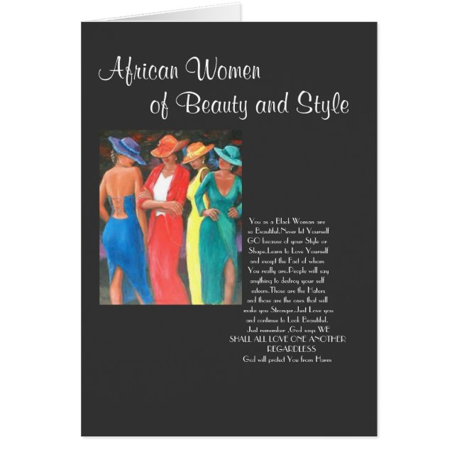 Afrikanska kvinnor hälsningskort (Framsidan)