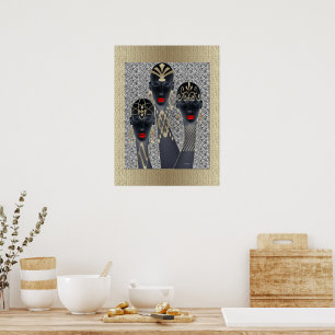Afrikanska kvinnor i Guld Poster