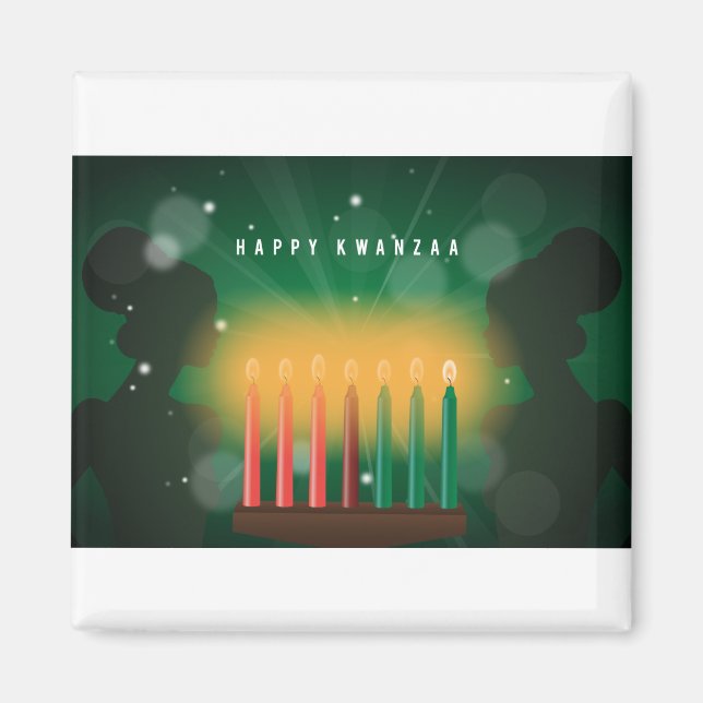 afrikanska kvinnor lycklig kwanzaa magnet (Framsidan)