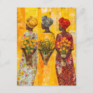 Afrikanska kvinnor med blommor vykort