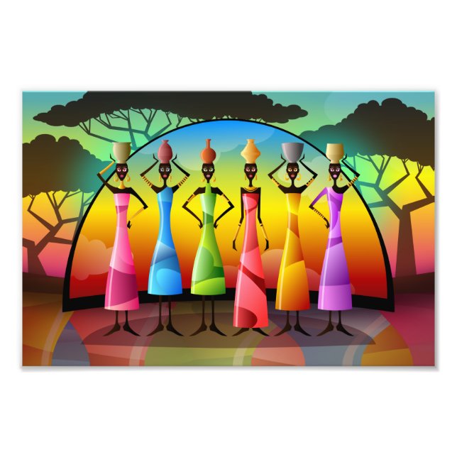 Afrikanska kvinnor med fartyg fototryck (Framsidan)