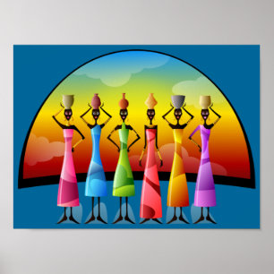 Afrikanska kvinnor med fartyg poster